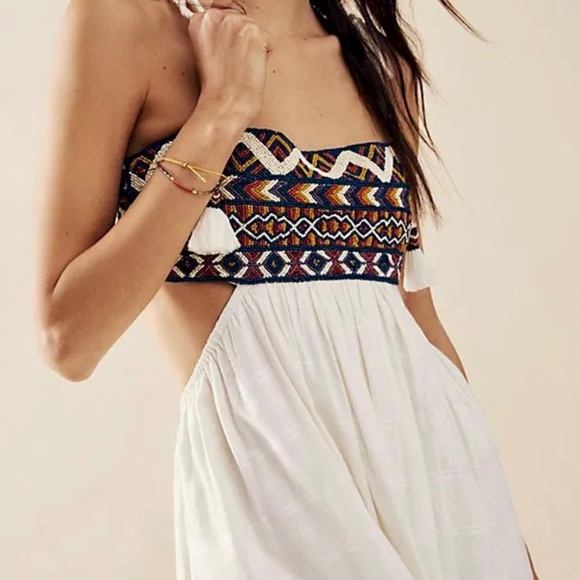 NWOT FREE PEOPLE x REVOLVE Phoenix Santa Fe Beaded Maxi Dress - Picture 1 of 9